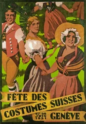 Plakat zur Werbung für die Fête des Costumes Suisse in Genf (1931)
